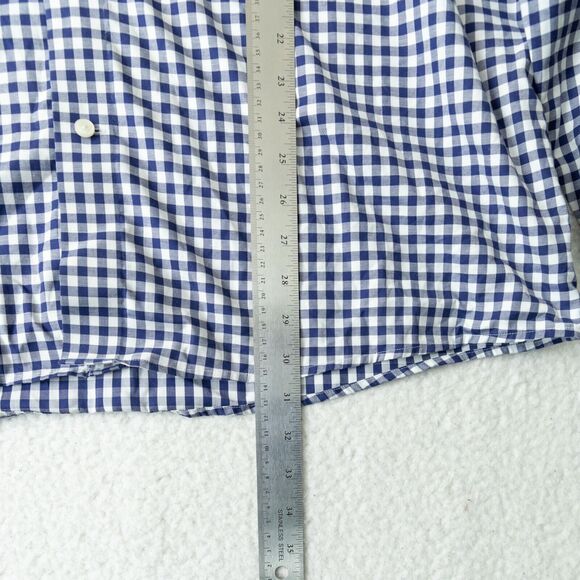 Eton Classic Blue and White Gingham Button Down Classic Fit Shirt Men's Sz 46 - Picture 12 of 16